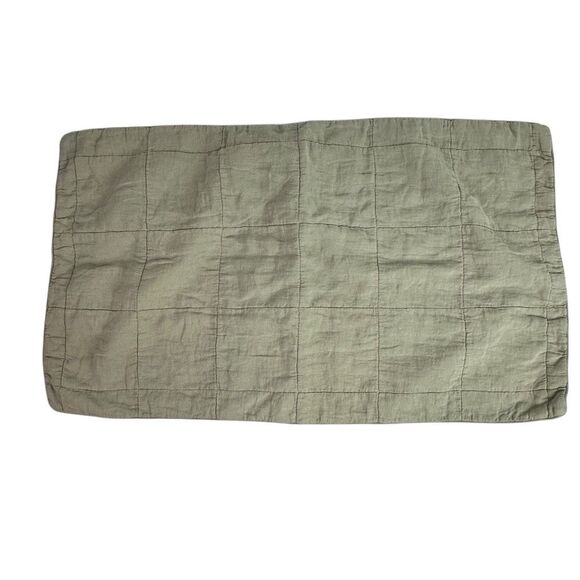 PARACHUTE Linen Box Quilted King Sham Moss - Picture 2 of 8